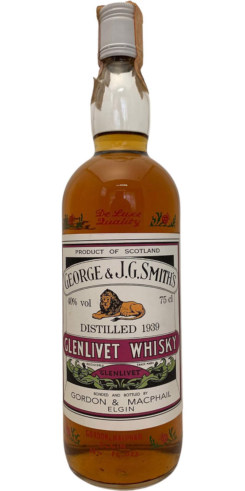 Glenlivet 1939 GM  George & J.G. Smith's - De Luxe Quality