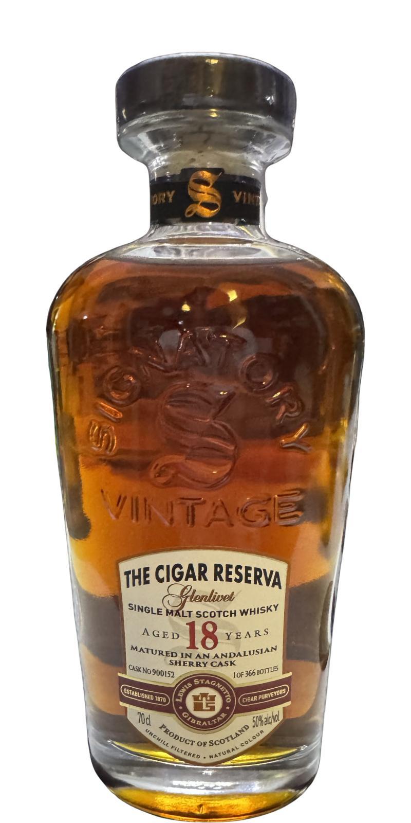 Glenlivet 18-year-old SV  The cigar reserva