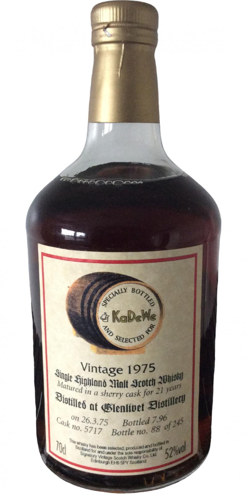 Glenlivet 1975 SV  Vintage Collection - Dumpy