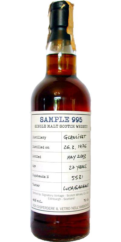 Glenlivet 1976 SV  Sample 995