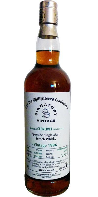 Glenlivet 1996 SV  The Un-Chillfiltered Collection