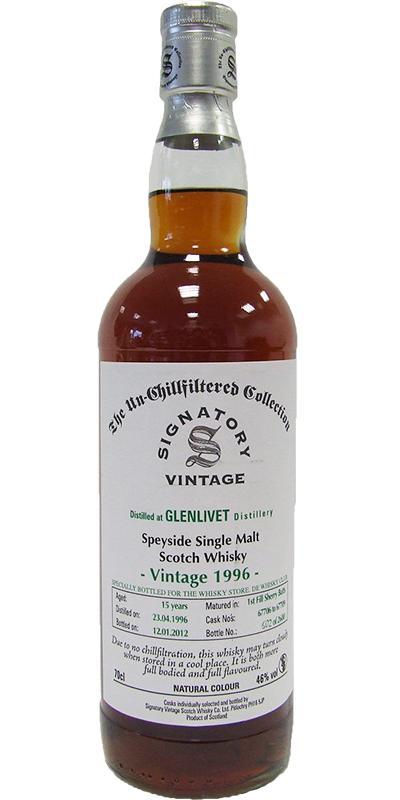 Glenlivet 1996 SV  The Un-Chillfiltered Collection