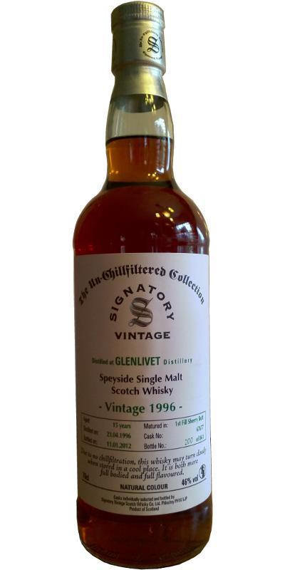 Glenlivet 1996 SV  The Un-Chillfiltered Collection
