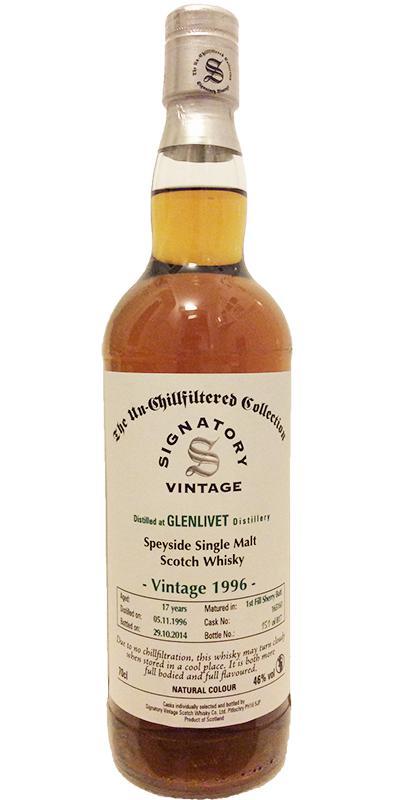 Glenlivet 1996 SV  The Un-Chillfiltered Collection