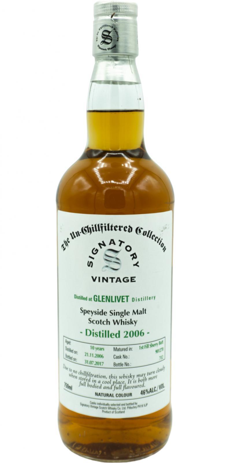 Glenlivet 2006 SV  The Un-Chillfiltered Collection