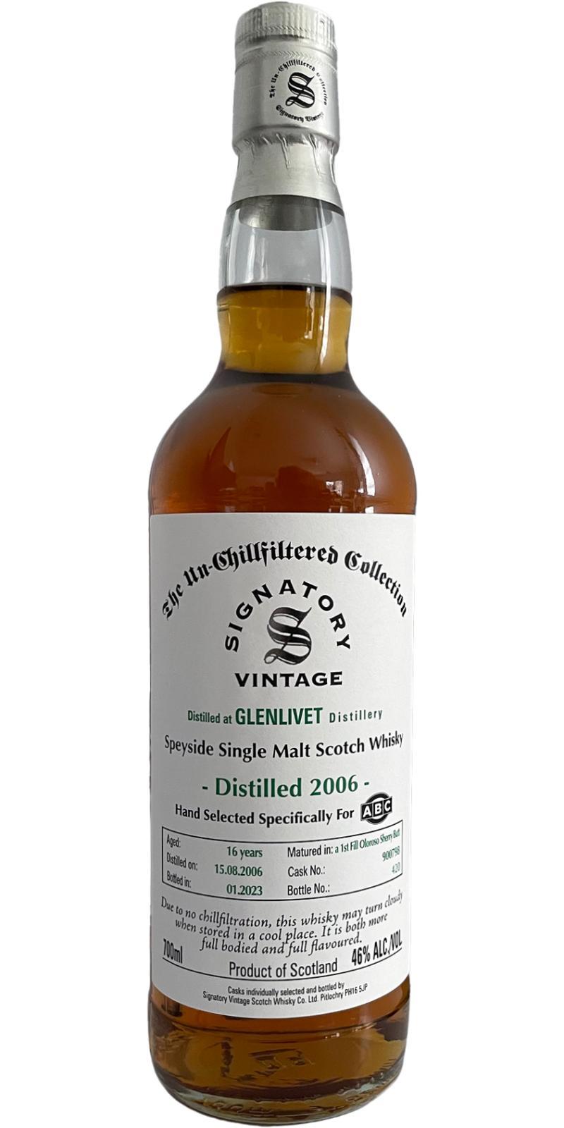 Glenlivet 2006 SV  The Un-Chillfiltered Collection