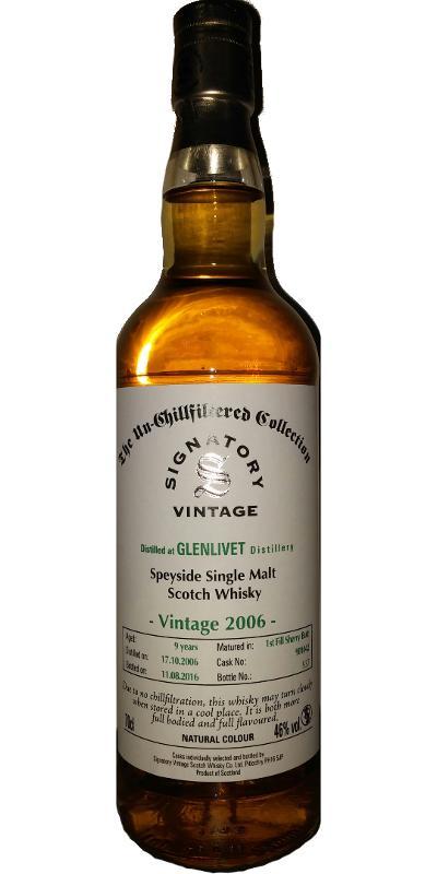 Glenlivet 2006 SV  The Un-Chillfiltered Collection
