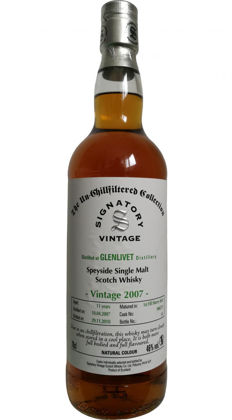 Glenlivet 2007 SV  The Un-Chillfiltered Collection