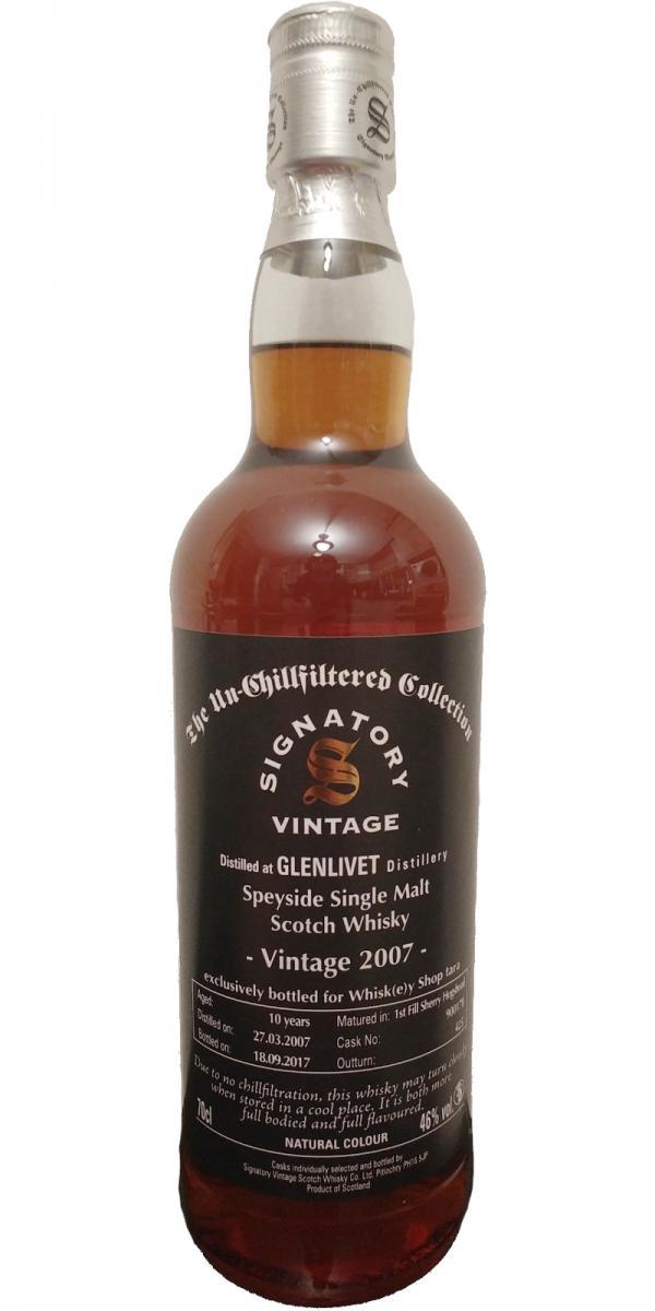 Glenlivet 2007 SV  The Un-Chillfiltered Collection