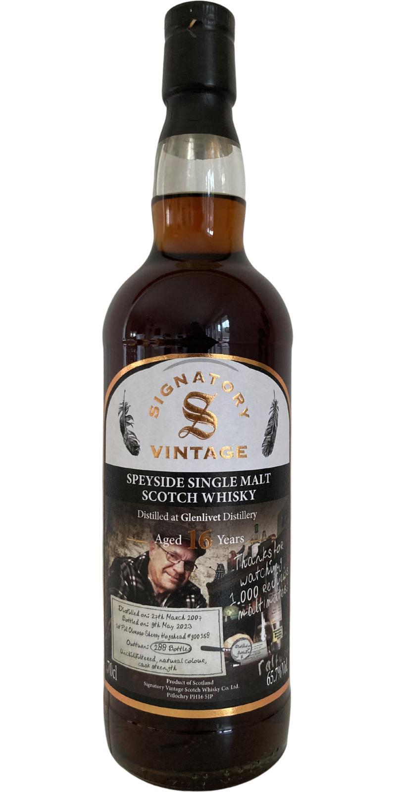 Glenlivet 2007 SV  Ralfy 1,000th Review