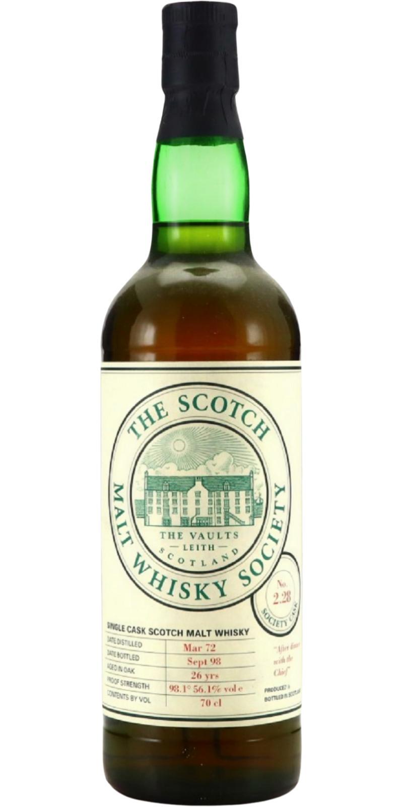 Glenlivet 1972 SMWS 2.28  After dinner with the Chief