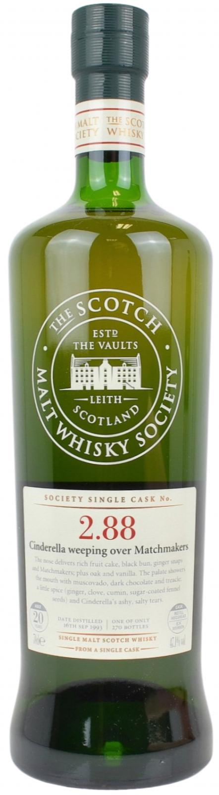 Glenlivet 1993 SMWS 2.88  Cinderella weeping over Matchmakers