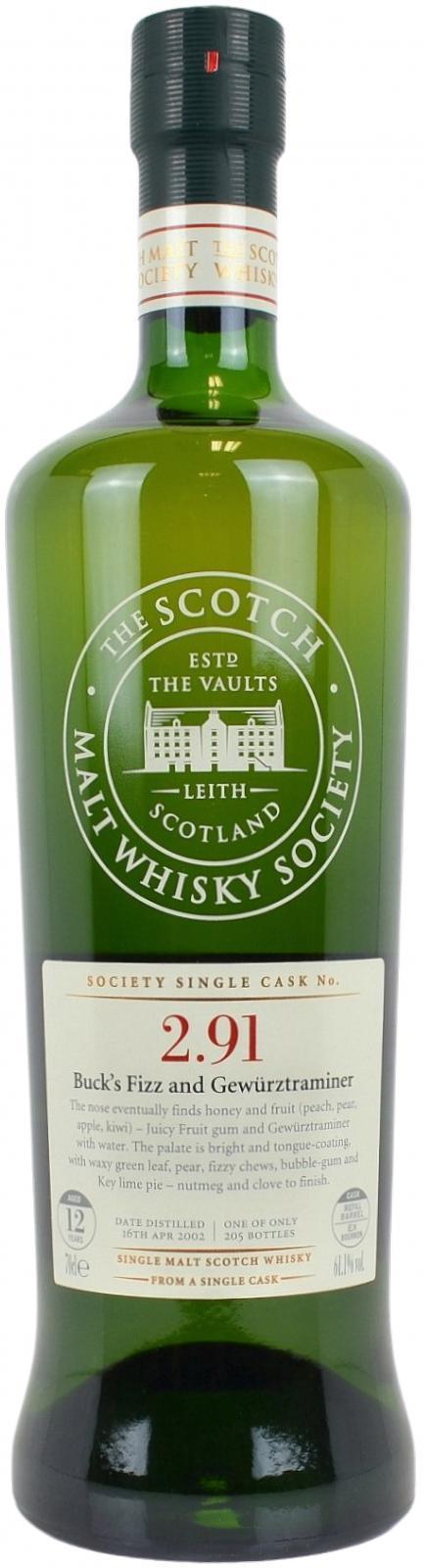 Glenlivet 2002 SMWS 2.91  Buck's Fizz and Gewürztraminer