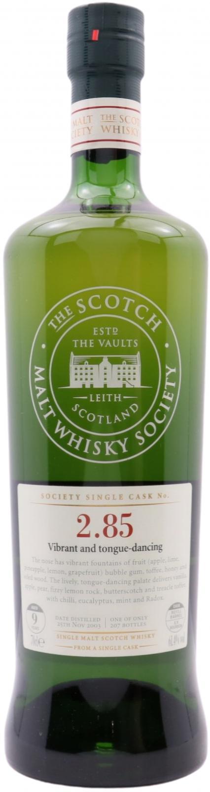 Glenlivet 2003 SMWS 2.85  Vibrant and tongue-dancing