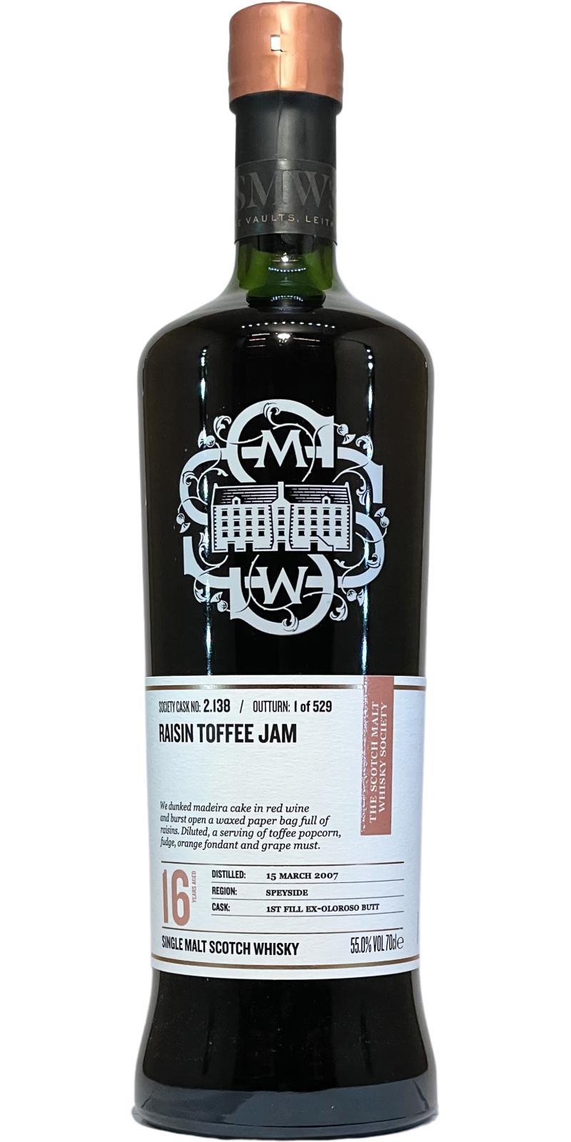 Glenlivet 2007 SMWS 2.138  Raisin toffee jam