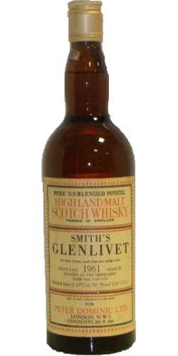 Glenlivet 1961 UD  Pure Unblended Potstill Highland Malt
