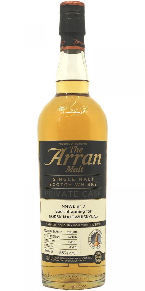Arran 2007 NMWL no. 7 Private Cask