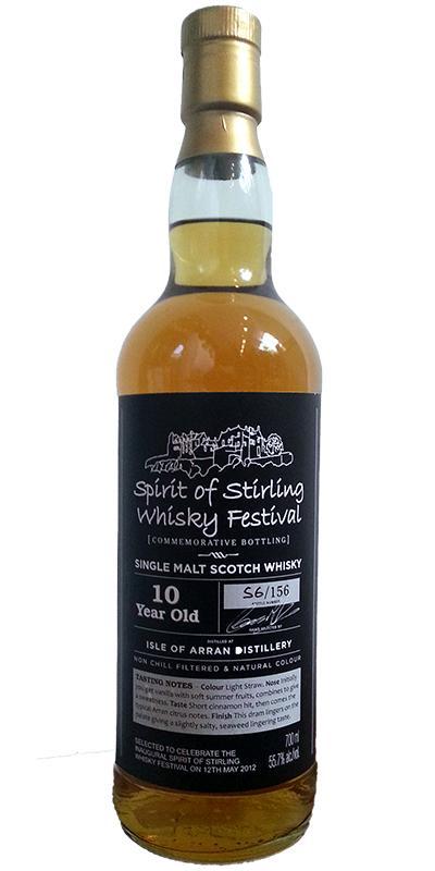 Arran Spirit of Stirling Whisky Festival Commemorative Bottling