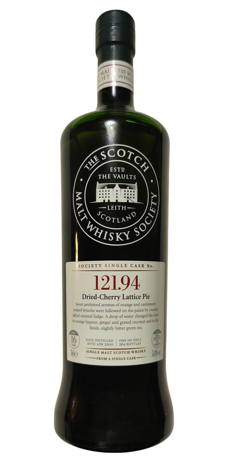 Arran 2000 SMWS 121.94 Dried-Cherry Lattice Pie