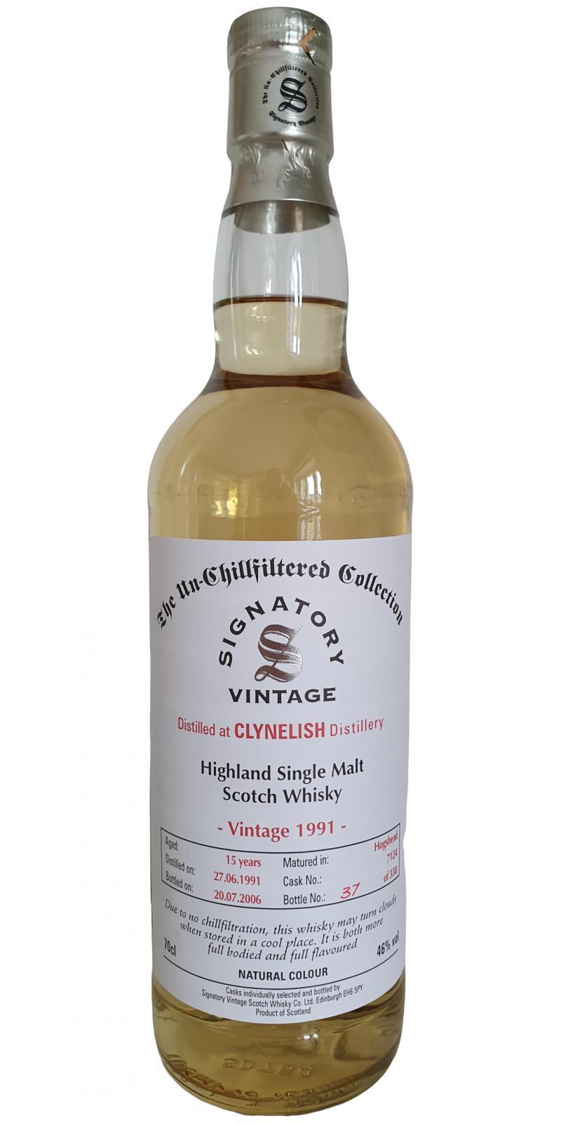 Clynelish 1991 SV The Un-Chillfiltered Collection