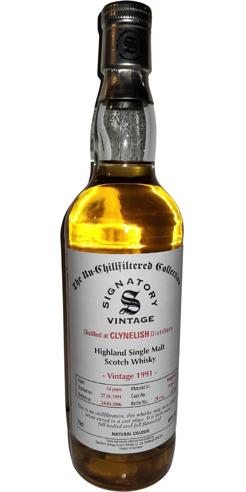 Clynelish 1991 SV The Un-Chillfiltered Collection