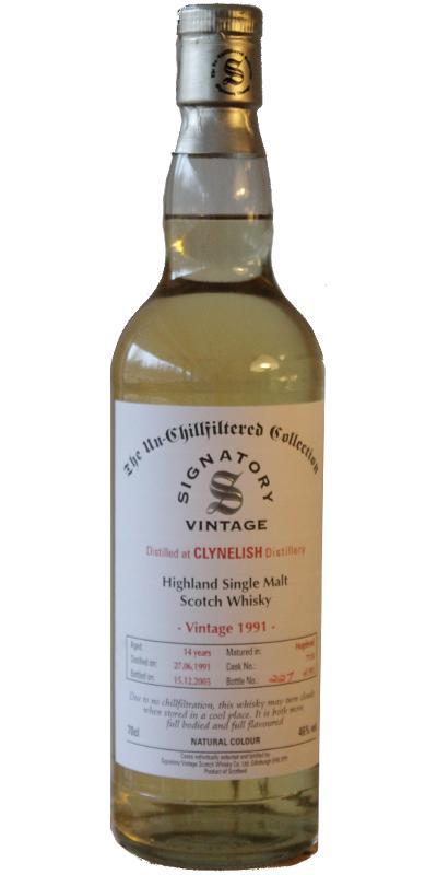 Clynelish 1991 SV The Un-Chillfiltered Collection