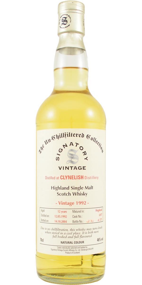 Clynelish 1992 SV The Un-Chillfiltered Collection
