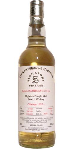 Clynelish 1992 SV The Un-Chillfiltered Collection