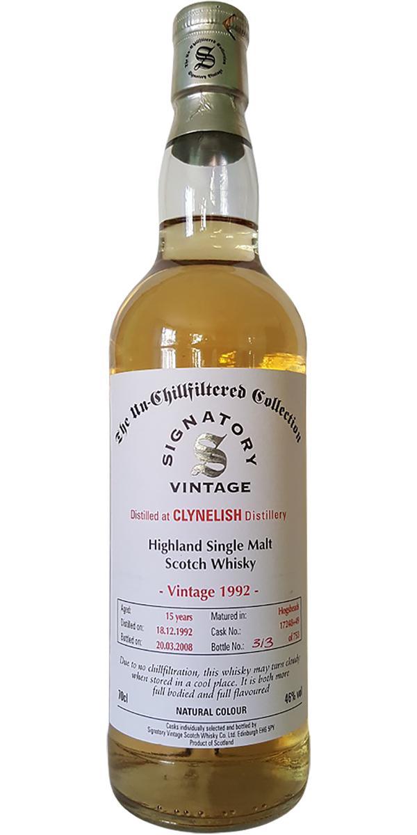 Clynelish 1992 SV The Un-Chillfiltered Collection