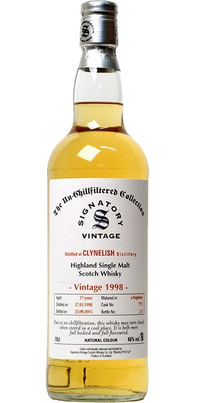 Clynelish 1998 SV The Un-Chillfiltered Collection