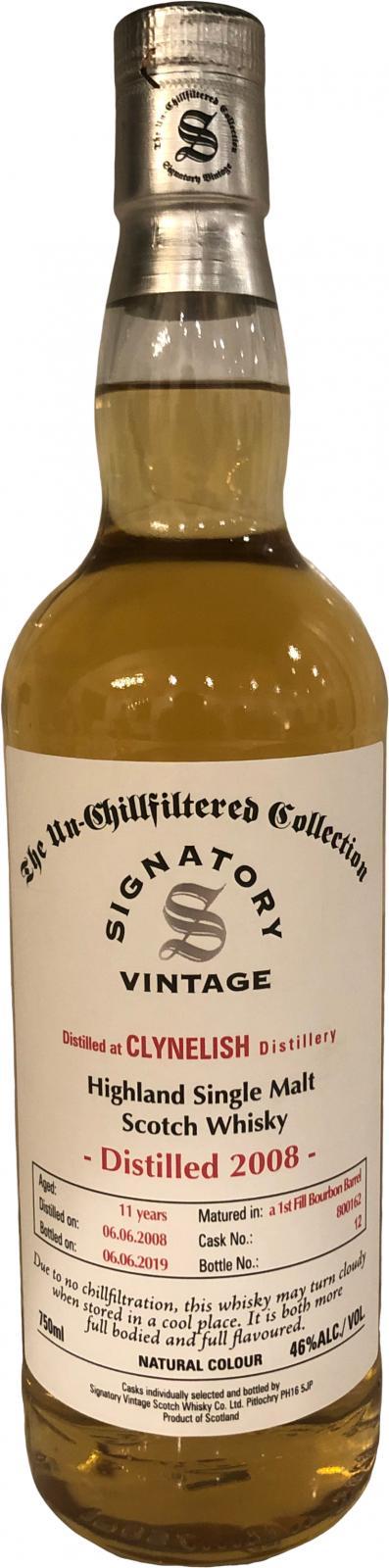 Clynelish 2008 SV The Un-Chillfiltered Collection