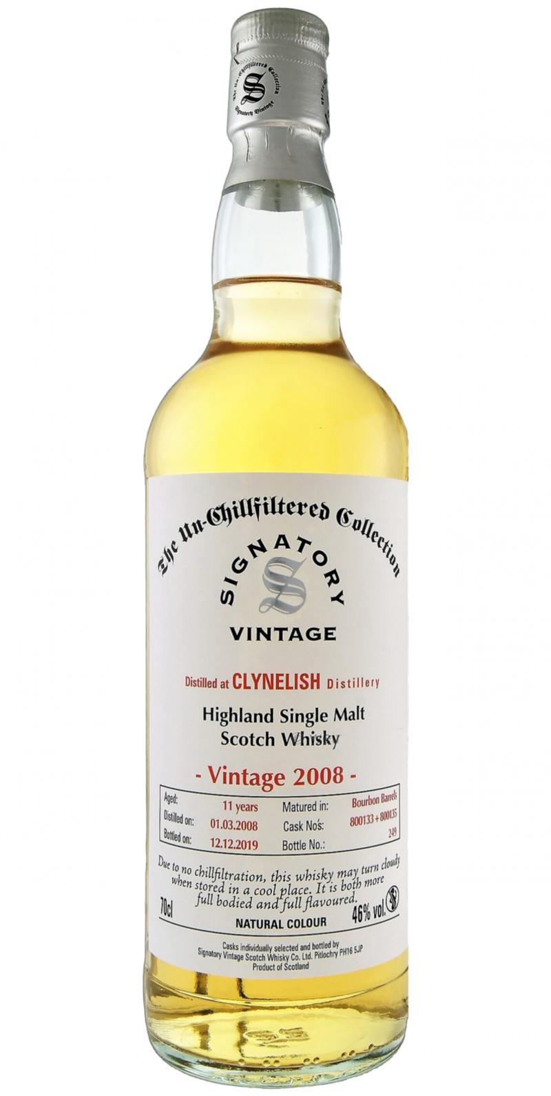 Clynelish 2008 SV The Un-Chillfiltered Collection