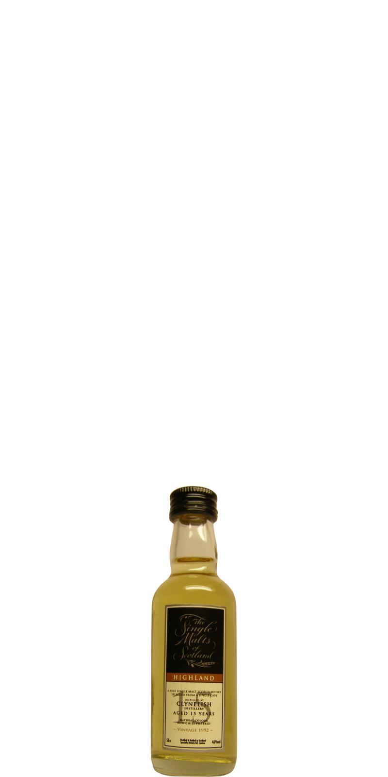 Clynelish 1992 SMS The Single Malts of Scotland - Miniature