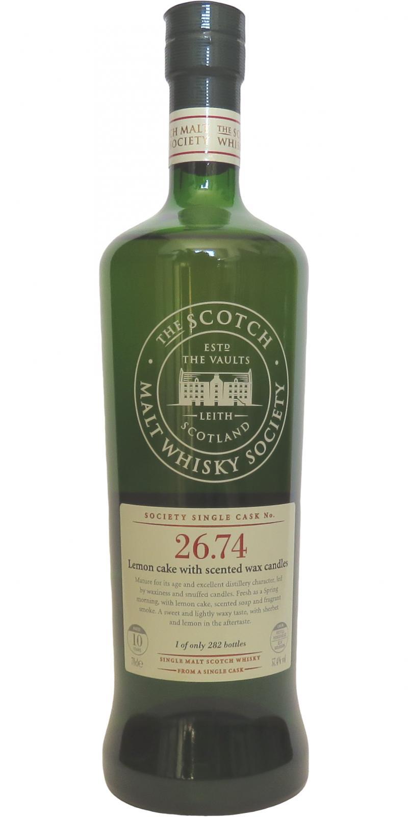 Clynelish 2000 SMWS 26.74 Lemon cake with scented wax candles