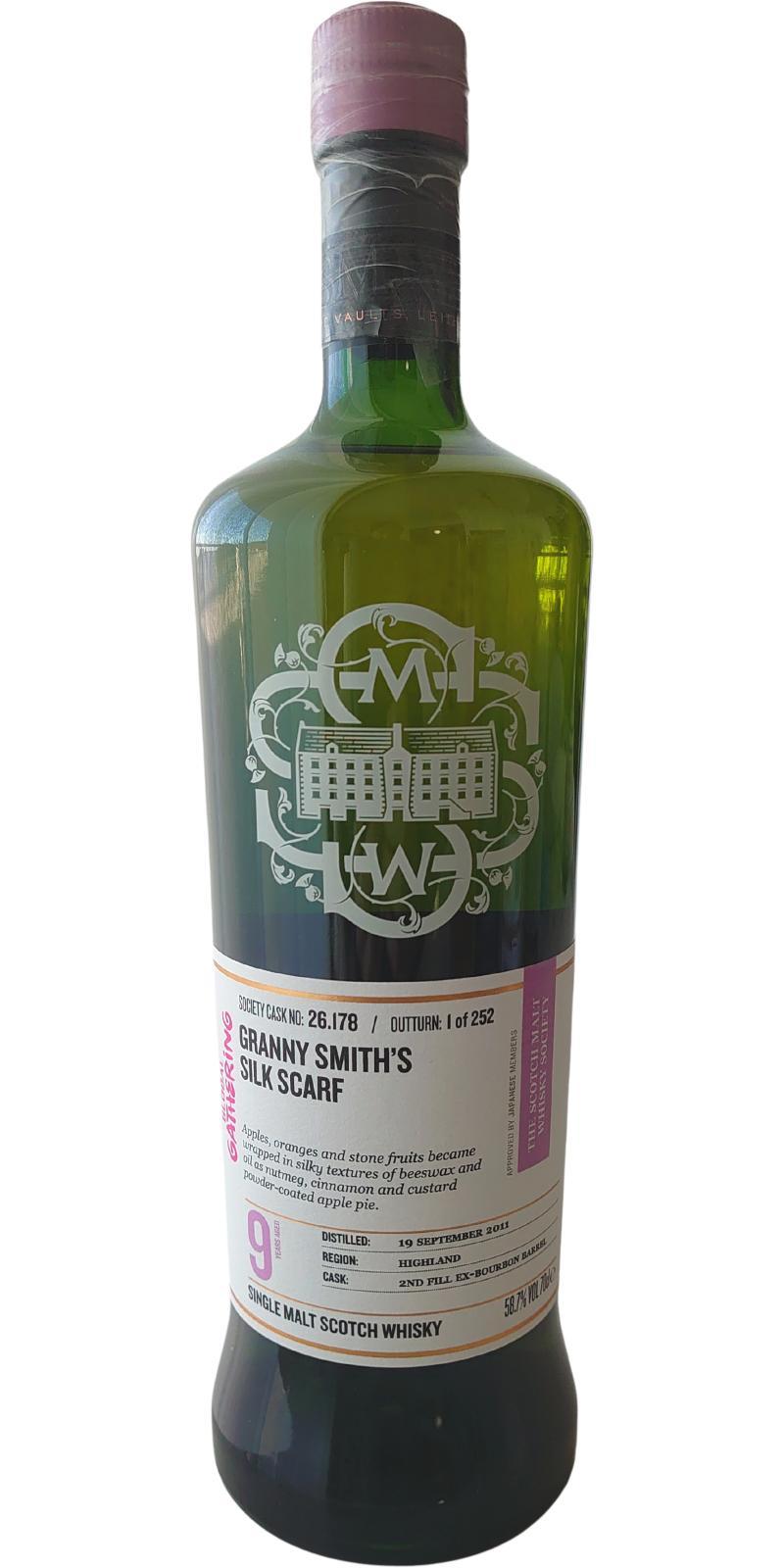 Clynelish 2011 SMWS 26.178 Granny Smith's silk scarf