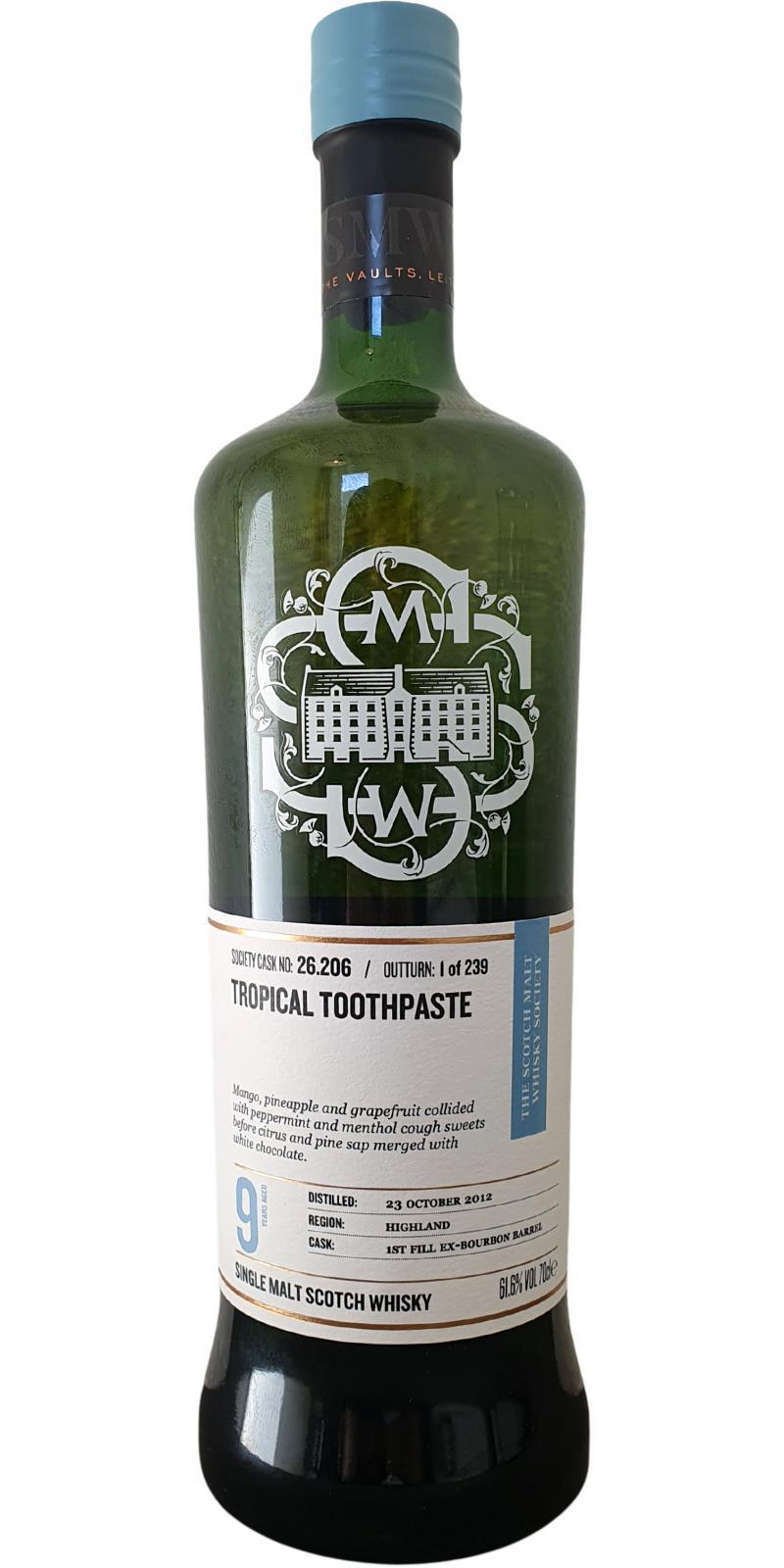 Clynelish 2012 SMWS 26.206 Tropical toothpaste