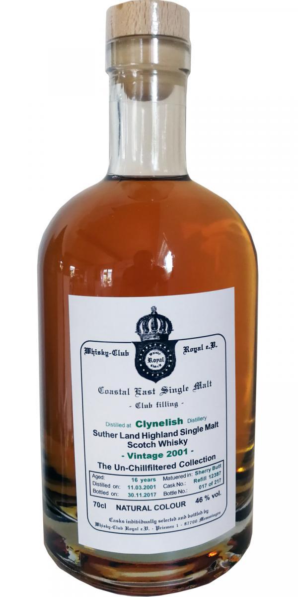 Clynelish 2001 WCR Club filling