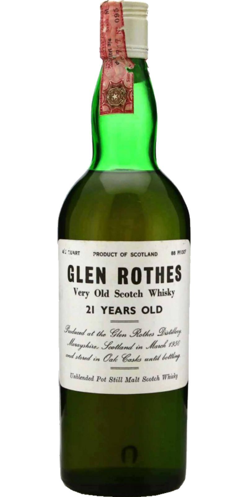 Glenrothes 1950 Very Old Scotch Whisky