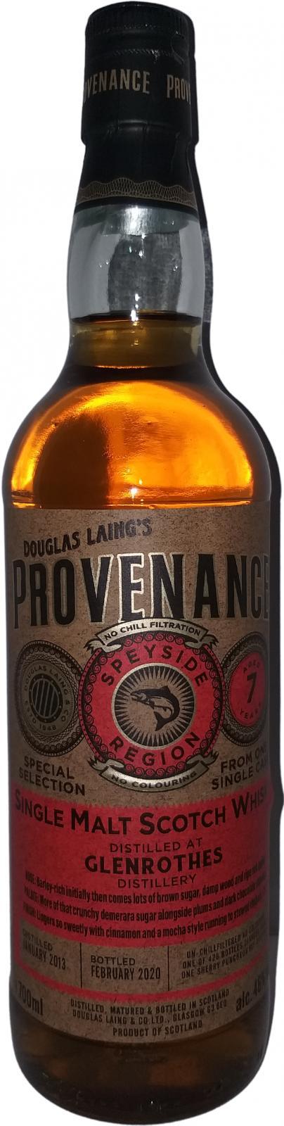 Glenrothes 2013 DL Provenance