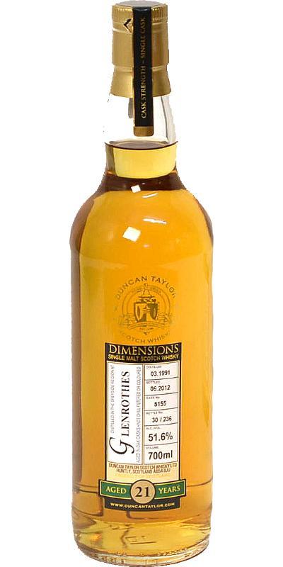 Glenrothes 1991 DT Dimensions