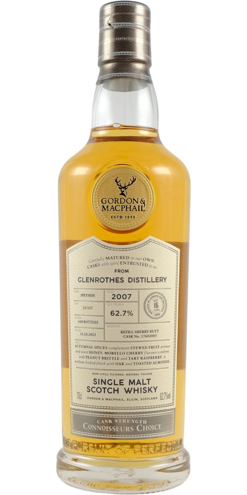 Glenrothes 2007 GM Connoisseurs Choice - Cask Strength