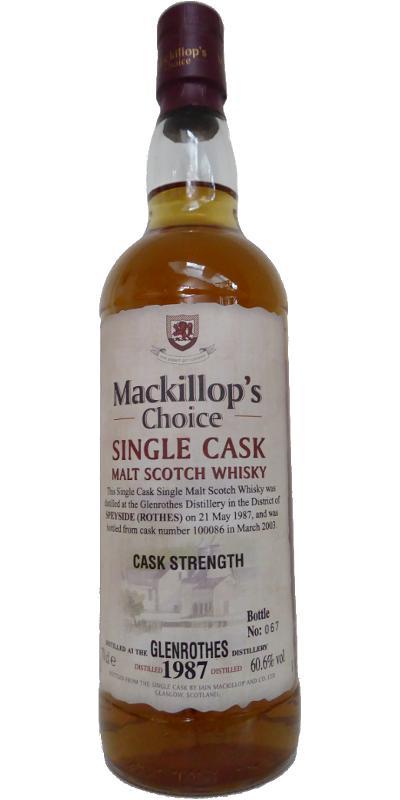 Glenrothes 1987 McC Single Cask - Cask Strength