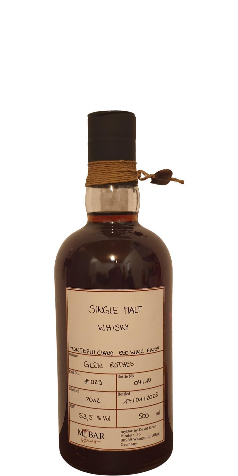 Glenrothes 2012 myBar