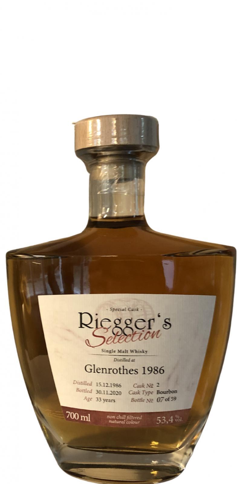 Glenrothes 1986 RS Riegger´s Family Reserve