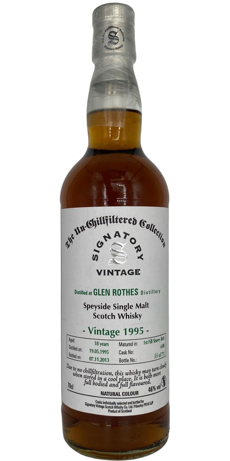 Glenrothes 1995 SV The Un-Chillfiltered Collection