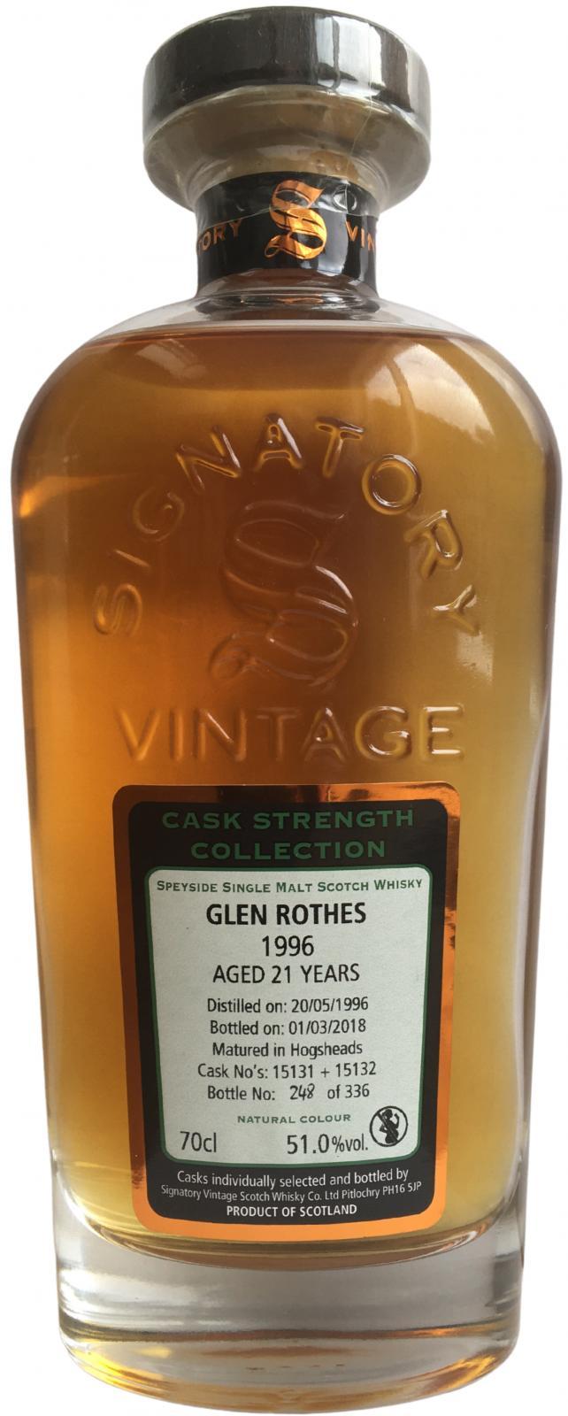 Glenrothes 1996 SV Cask Strength Collection