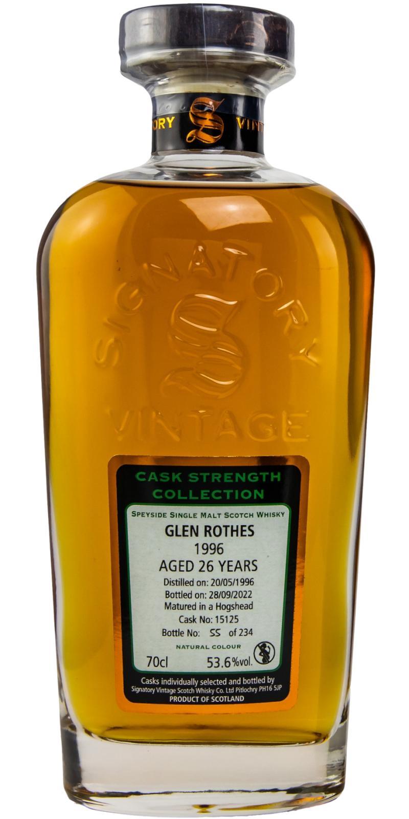 Glenrothes 1996 SV Cask Strength Collection