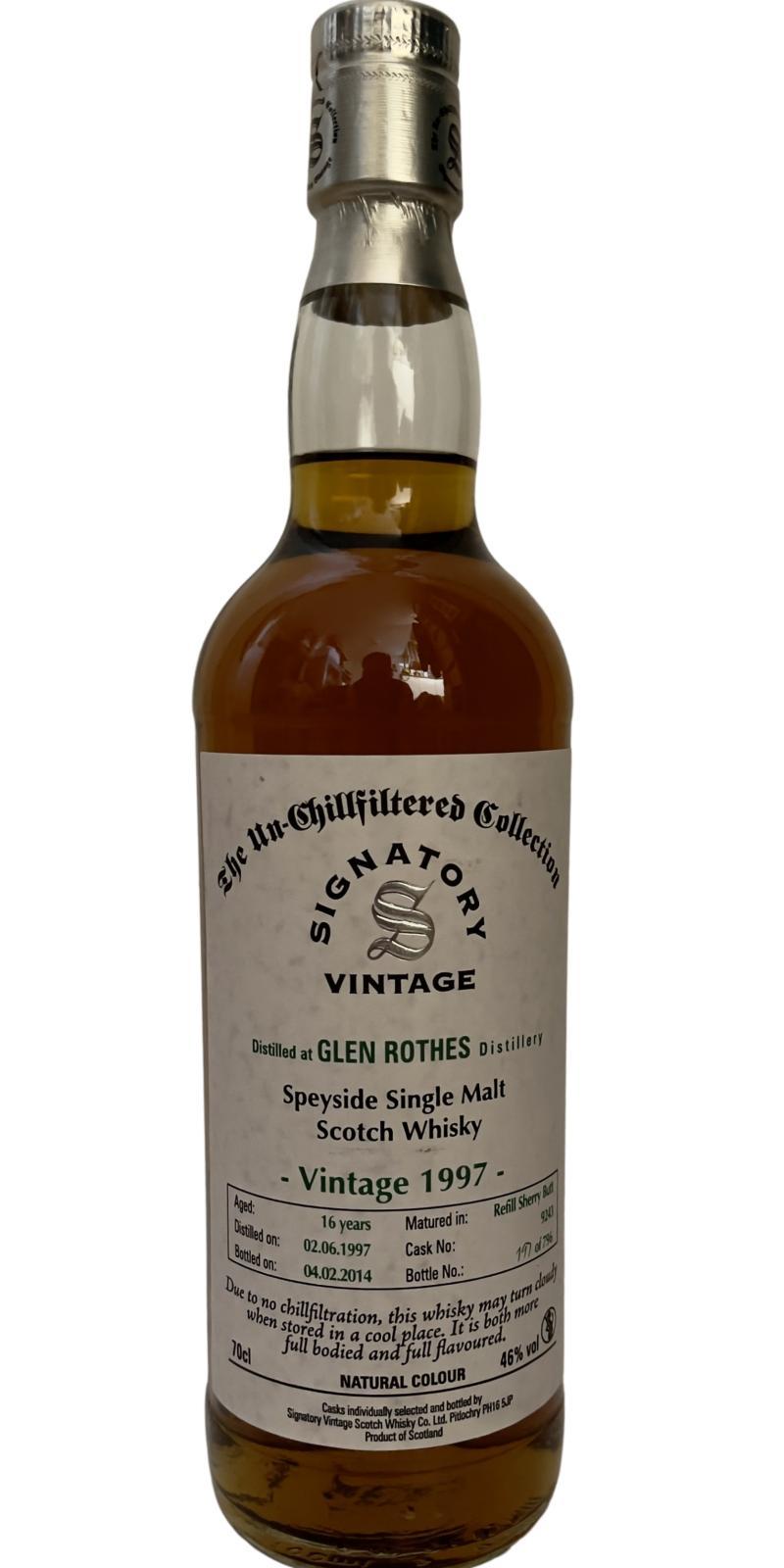 Glenrothes 1997 SV The Un-Chillfiltered Collection