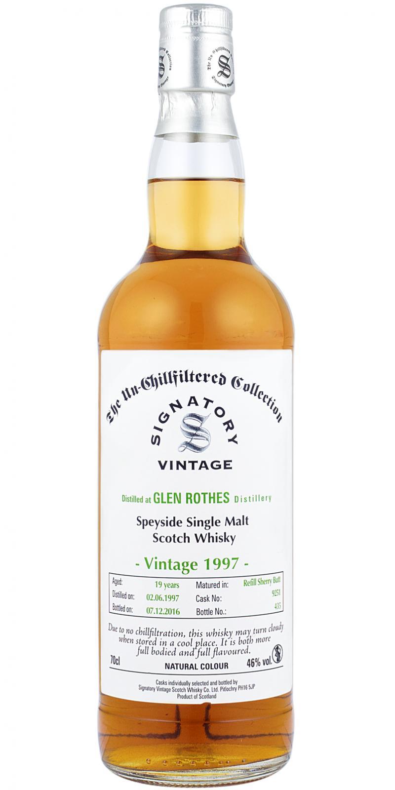 Glenrothes 1997 SV The Un-Chillfiltered Collection