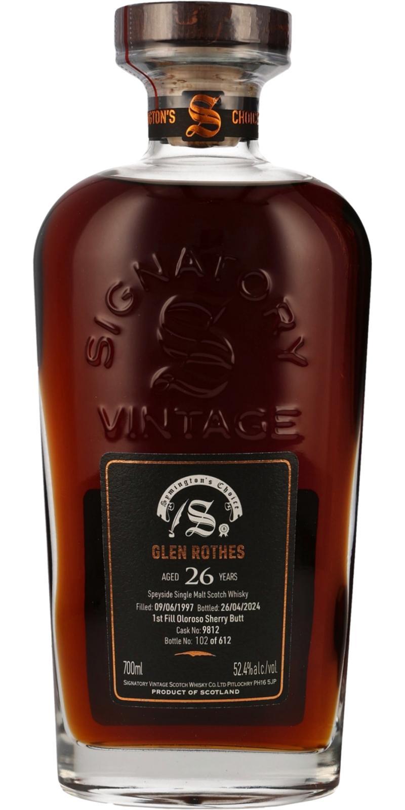 Glenrothes 1997 SV Cask Strength Collection - Symington’s Choice